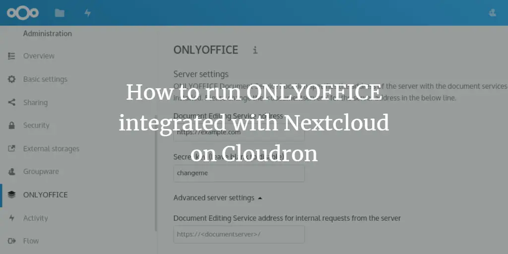 How to run ONLYOFFICE integrated with Nextcloud on Cloudron