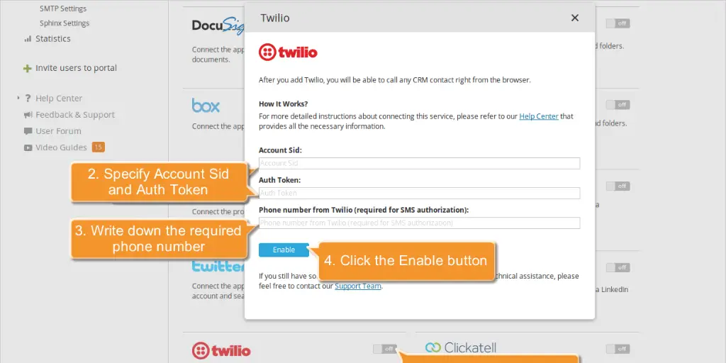 How to enable VoIP in ONLYOFFICE using Twilio