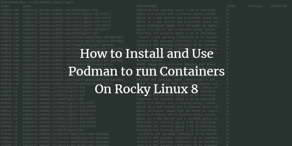 How to Install and Use Podman to run Containers On Rocky Linux 8