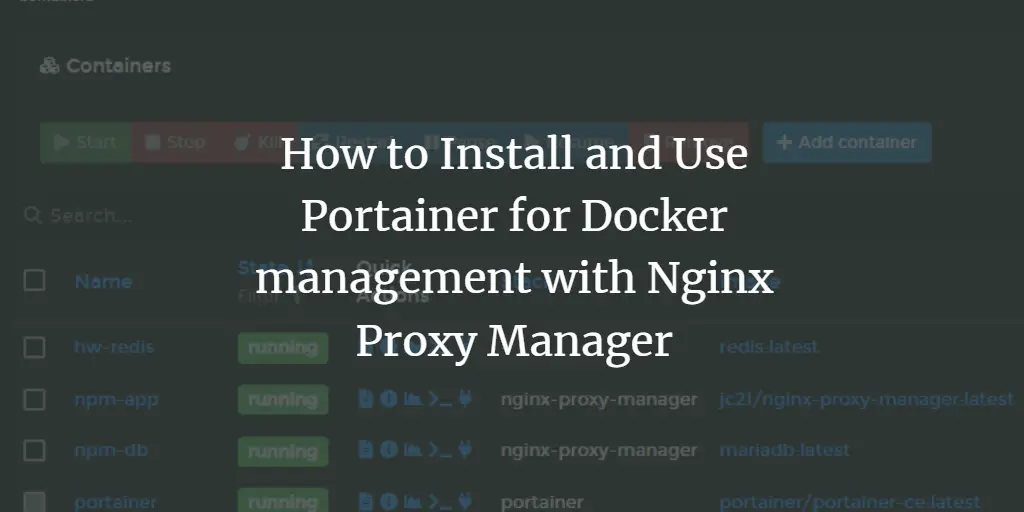 How to Install and Use Portainer for Docker management with Nginx Proxy Manager
