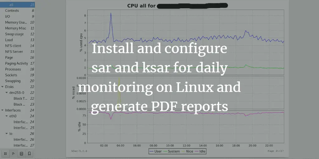 Install and configure sar and ksar for daily monitoring on Linux and generate PDF reports