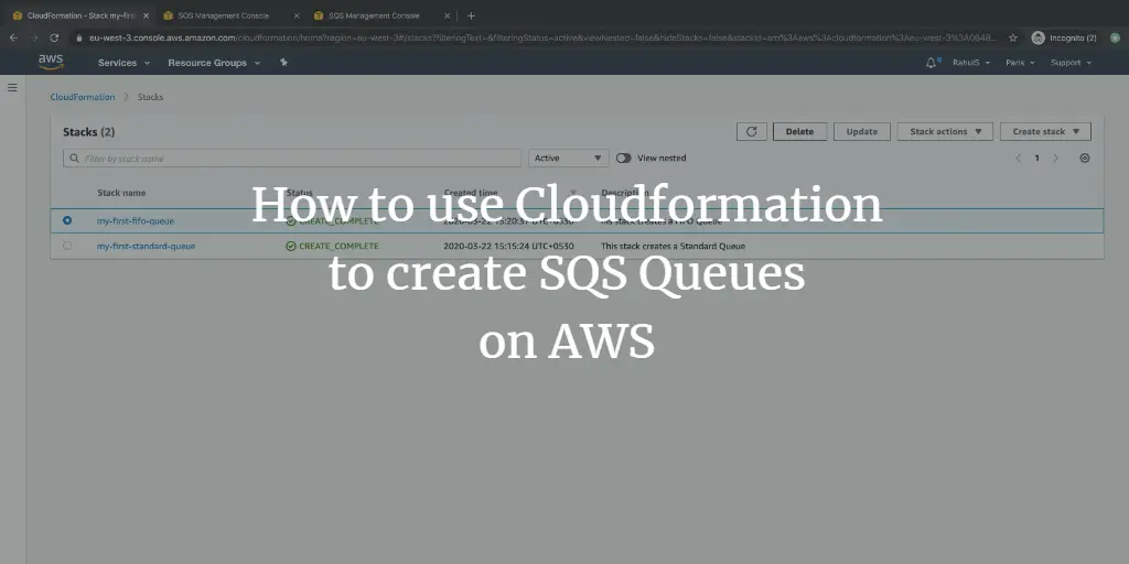 How to use Cloudformation to create SQS Queues on AWS