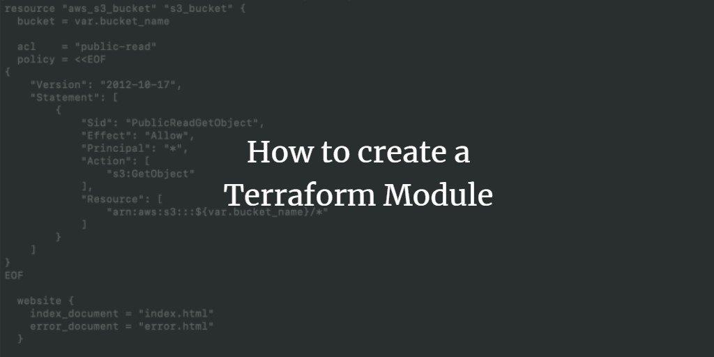 How to create a Terraform module