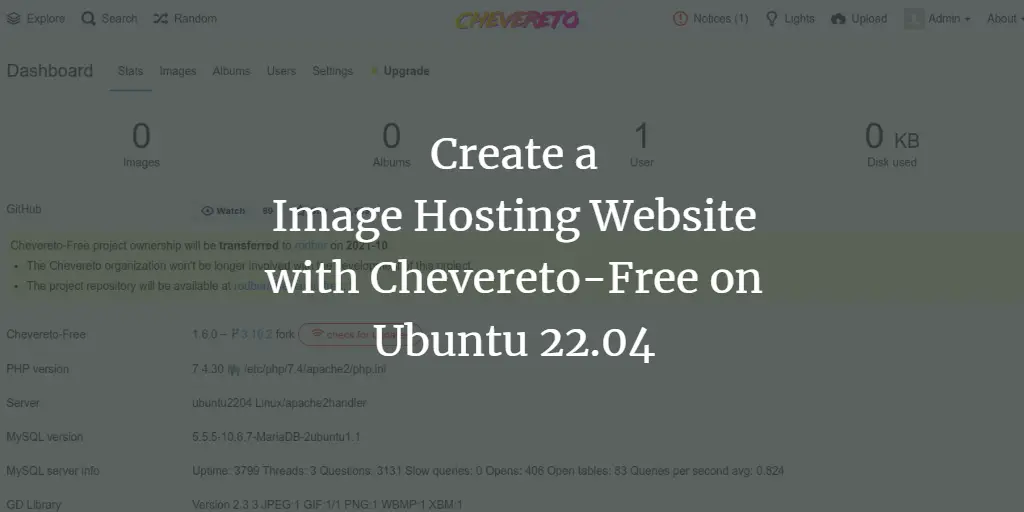 Create a Image Hosting Website with Chevereto-Free on Ubuntu 22.04