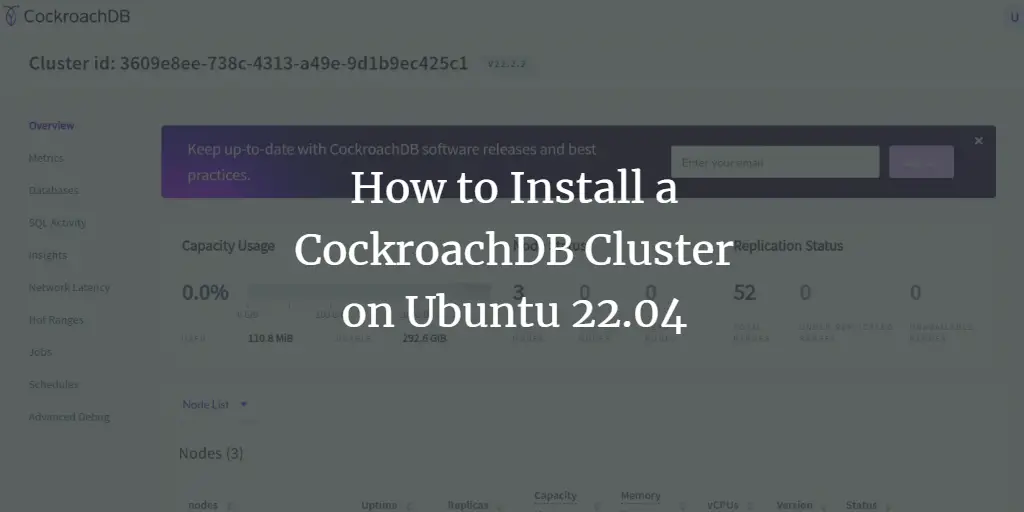 How to Install a CockroachDB Cluster on Ubuntu 22.04