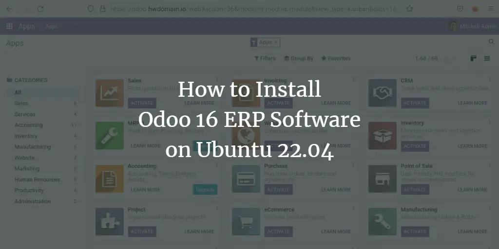 How to Install Odoo 16 ERP Software on Ubuntu 22.04