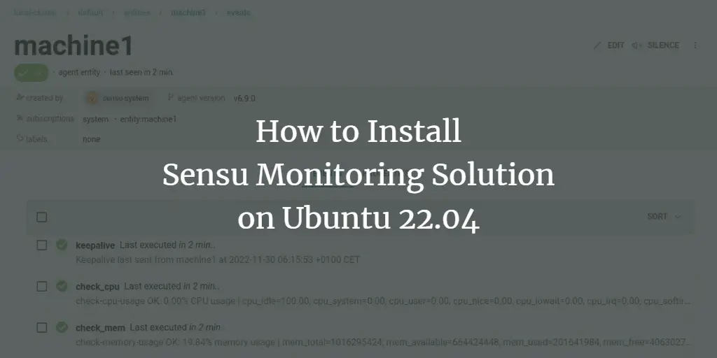 How to Install Sensu Monitoring Solution on Ubuntu 22.04