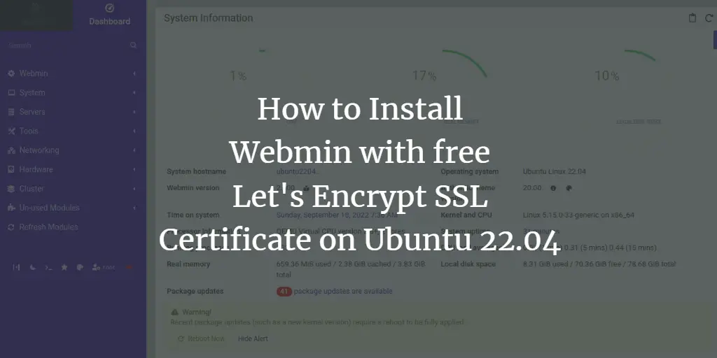How to Install Webmin with free Let's Encrypt SSL Certificate on Ubuntu 22.04