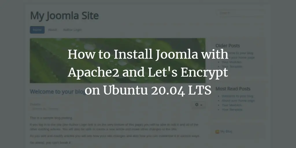 How to Install Joomla with Apache2 and Let's Encrypt on Ubuntu 20.04