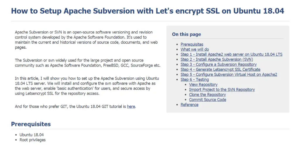 How to Setup Apache Subversion with Let's encrypt SSL on Ubuntu 18.04