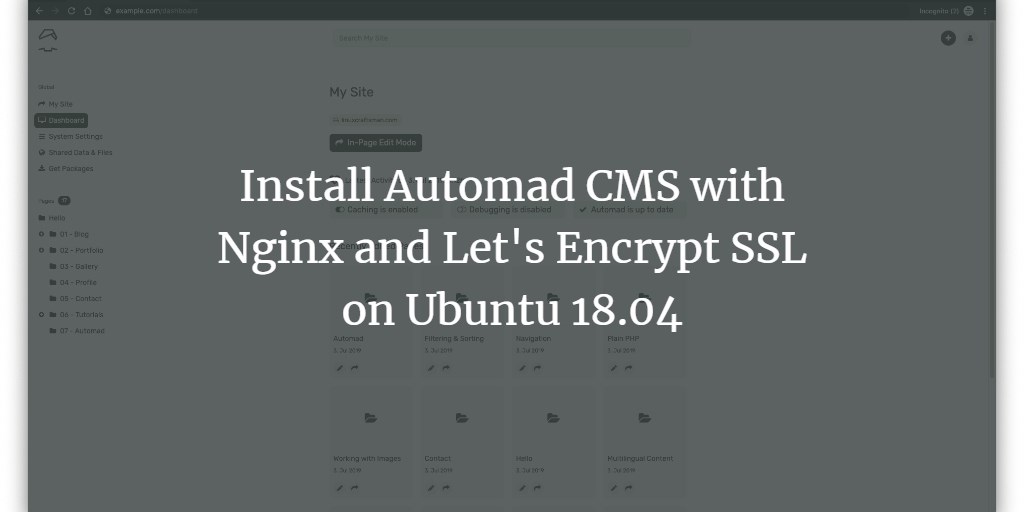 Install Automad CMS with Nginx and Let's Encrypt SSL on Ubuntu 18.04