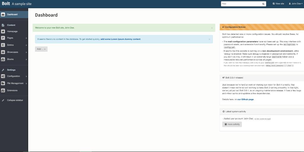 How to Install Bolt CMS on Ubuntu 18.04 LTS