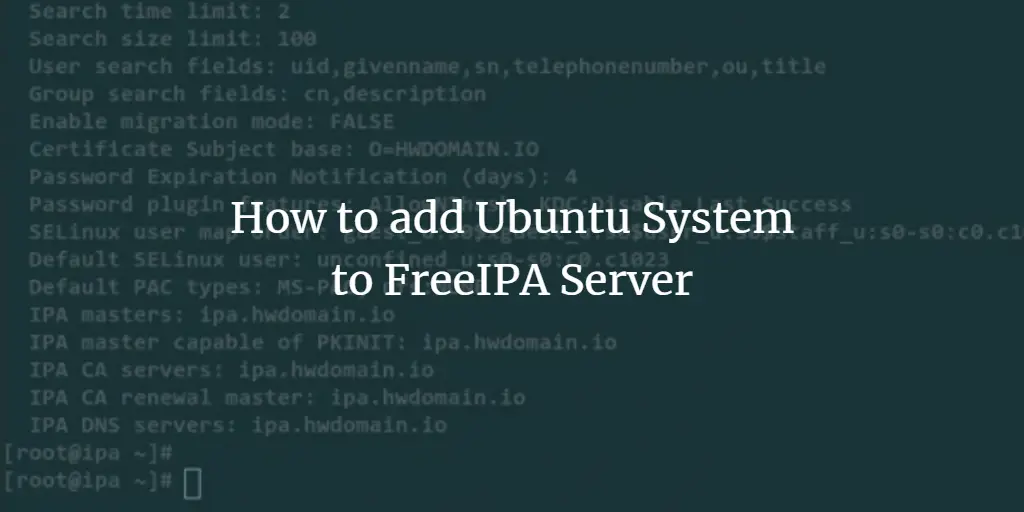How to add Ubuntu System to FreeIPA Server