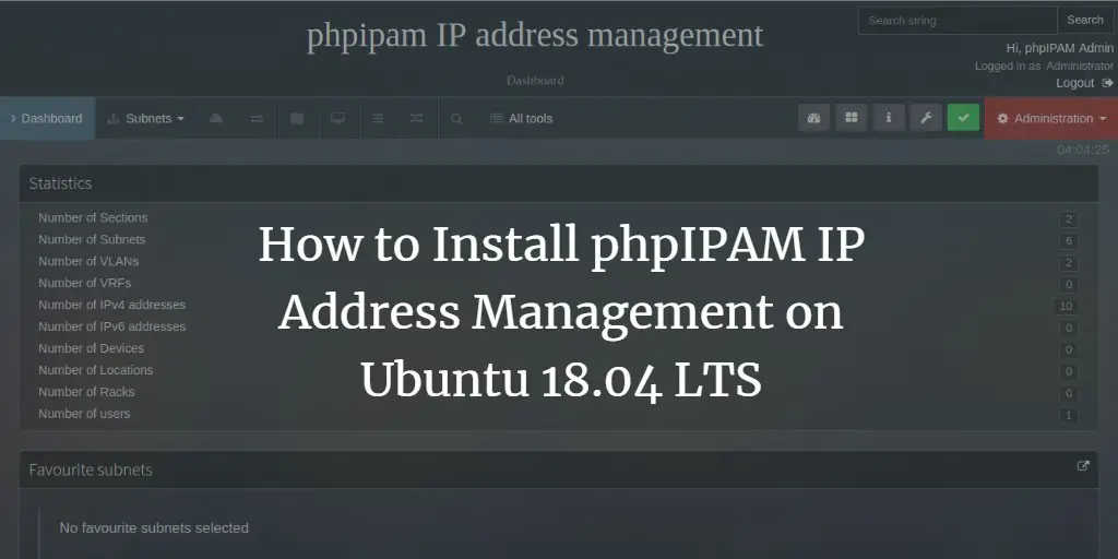 How to Install phpIPAM IP Address Management on Ubuntu 18.04 LTS