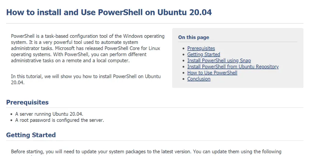 How to Install and Use PowerShell on Ubuntu 20.04