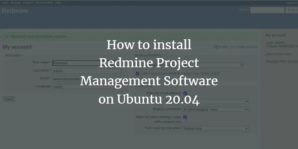 How to install Redmine Project Management Software on Ubuntu 20.04