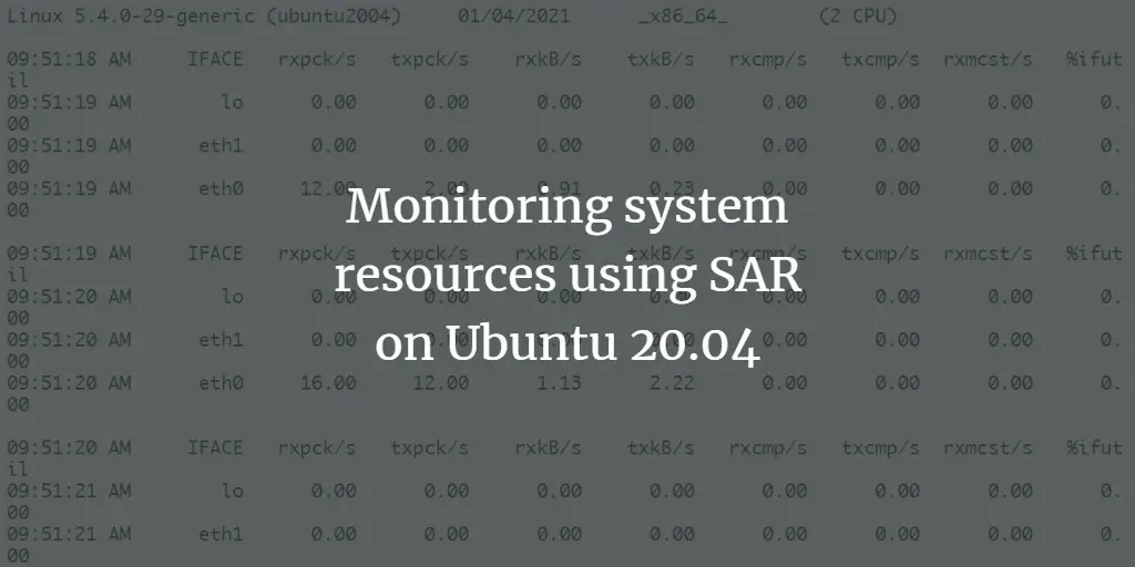 Monitoring system resources using SAR on Ubuntu 20.04
