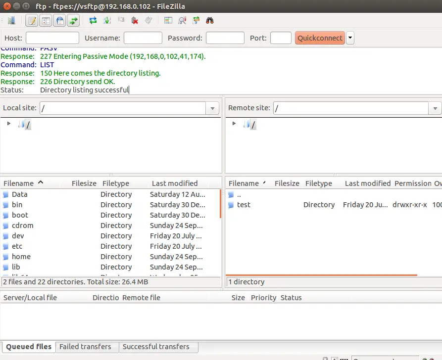 Install and Configure VSFTPD server on Ubuntu 18.04 LTS