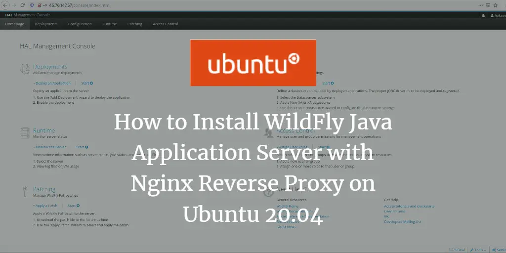 How to Install WildFly Java Application Server with Nginx Reverse Proxy on Ubuntu 20.04