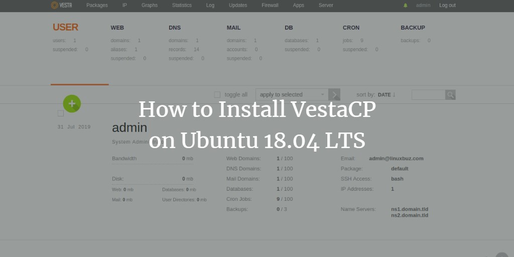 How to Install VestaCP on Ubuntu 18.04 LTS