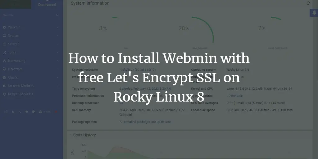 How to Install Webmin with free Let's Encrypt SSL on Rocky Linux 8