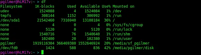 df command output