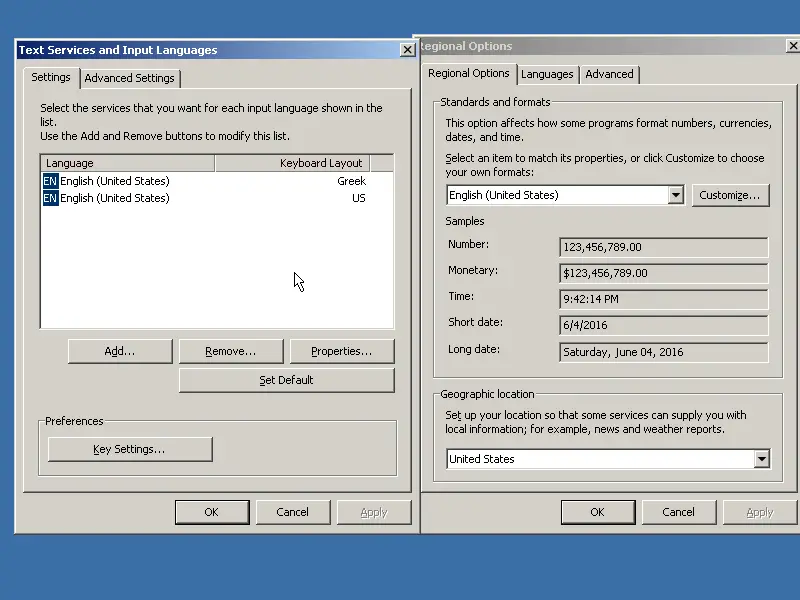 Chose keyboard settings