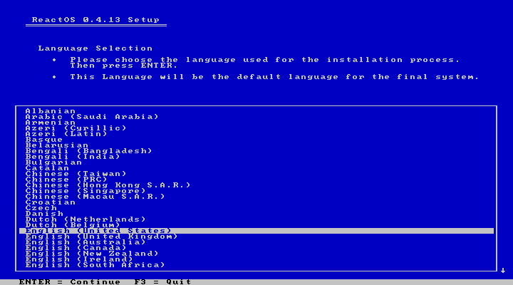 Booting ReactOS