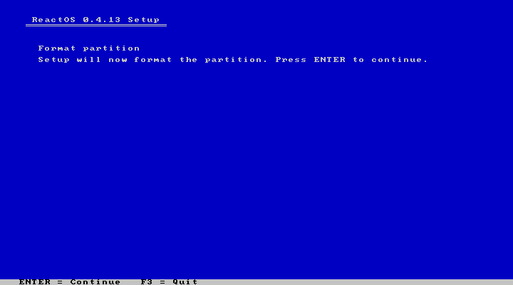 ReactOS Partition gets formatted