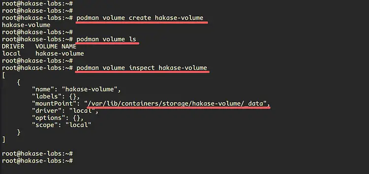 Podman manage volumes