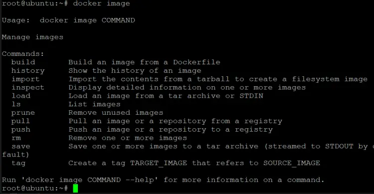 docker image CLI options