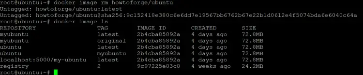 remove the local ubuntu image