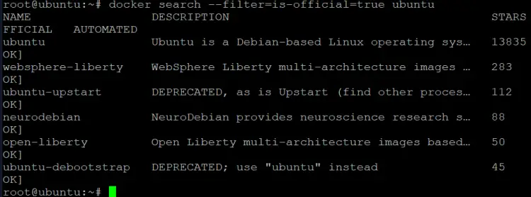  search for the ubuntu image that is an official image from Ubuntu.