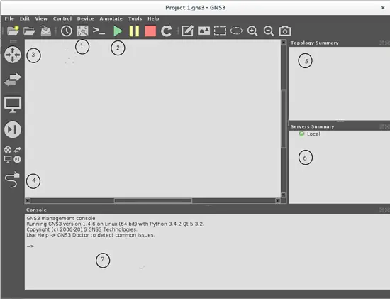 The GNS3 interface explained.