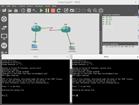 Assign IP and network mask to hosts.