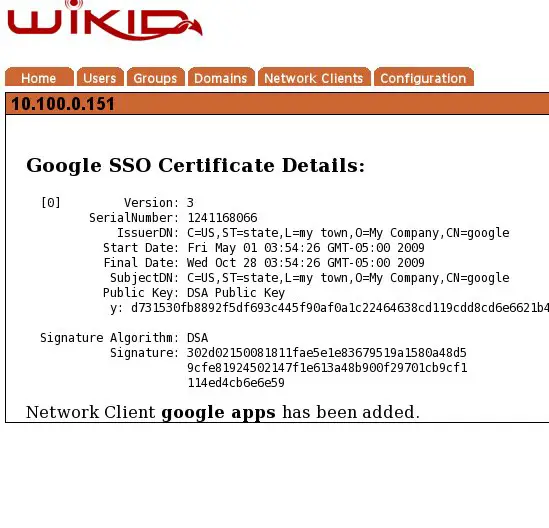 Cert details
