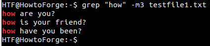 Grep -m switch