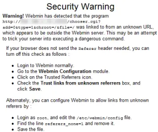 Webmin Error
