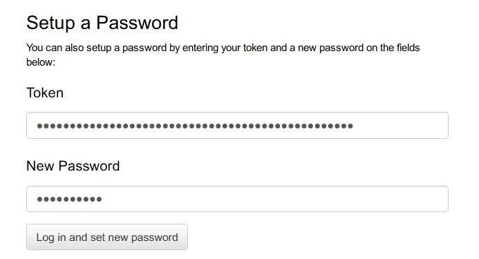 setup password
