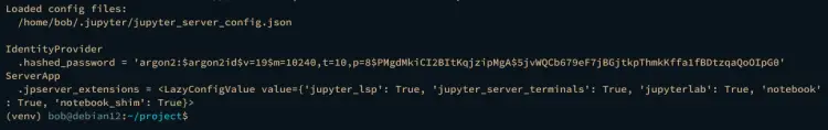 jupyter server config