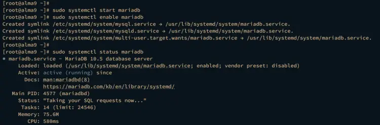 start enable verify mariadb