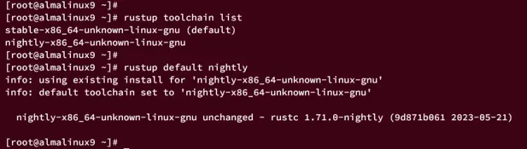 setup default rust toolchain