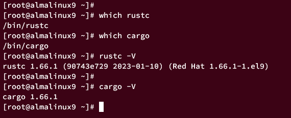 check rust and cargo version