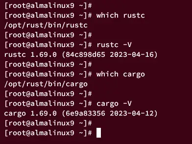 check rust and cargo version