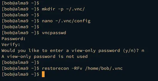 configuring vnc server