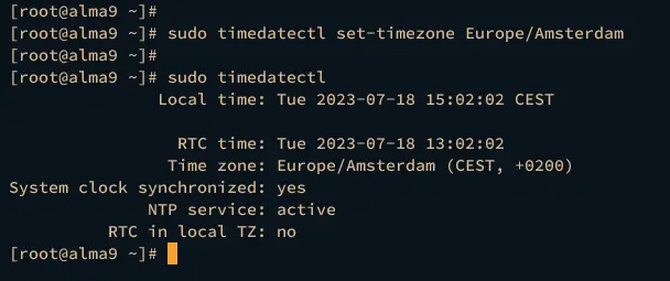 setup timezone