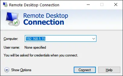 connect to rdp