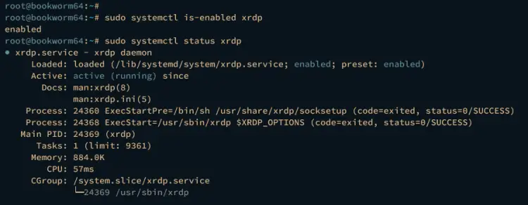 verify xrdp