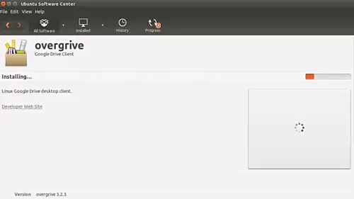 overGrieve in Ubuntu Software Center