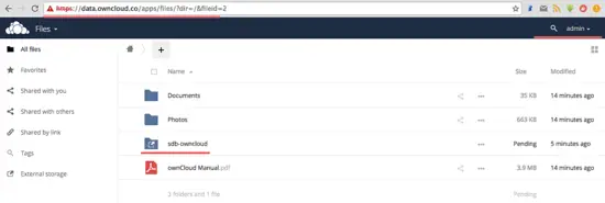 Local storage added to ownCloud